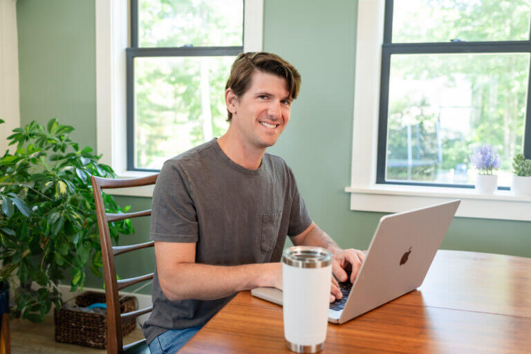 Nic at his laptop